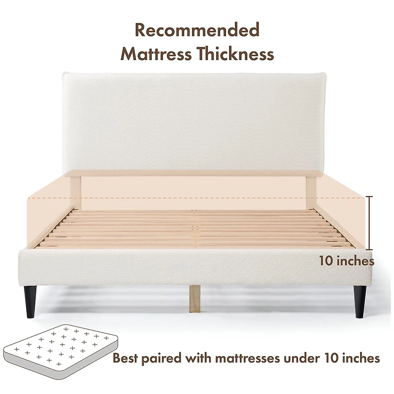 Lumi Boucle Fabric Queen Bed