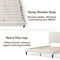 Lumi Boucle Fabric Queen Bed