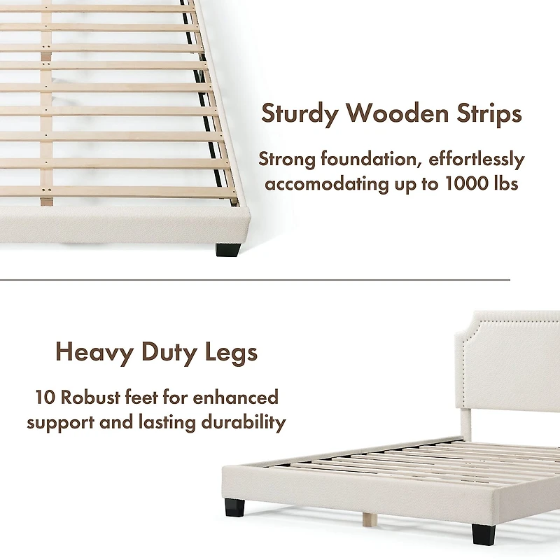 Lumi Nailhead Queen Bed