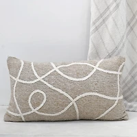 Vibhsa Vibhsa Linden Street Handwoven & Machine Embroidered Decorative Pillow, 14" X 24" Rectangular Throw Pillow