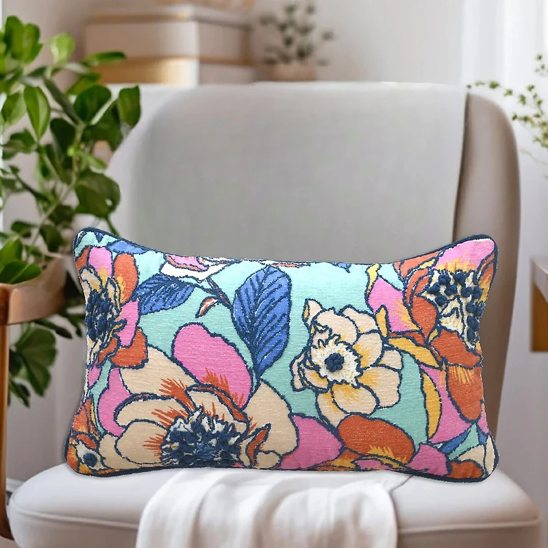Vibhsa Vibhsa Novelty Pillow With Digital Print & Machine Embroidery 14" X 24" Rectangular Throw Pillow