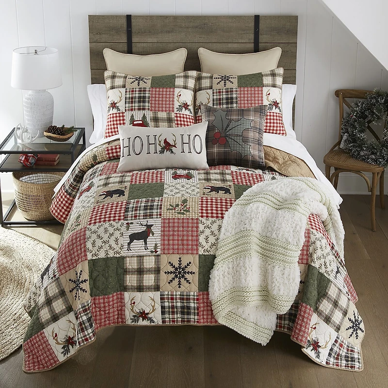 Your Lifestyle By Donna Sharp Holly Forest Pieced Cotton Easy Care Quilt Set