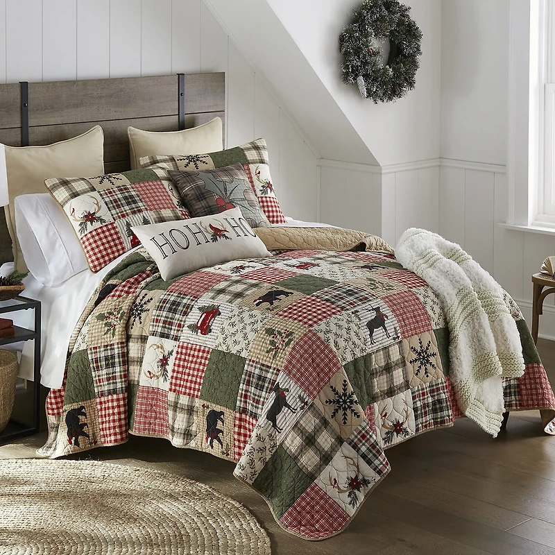 Your Lifestyle By Donna Sharp Holly Forest Pieced Cotton Easy Care Quilt Set