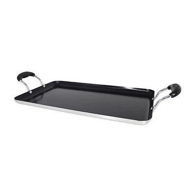 IMUSA Bistro Ceramic 17X10" Double Burner Griddle with Cool Touch Handles