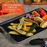 IMUSA Bistro Ceramic 17X10" Double Burner Griddle with Cool Touch Handles