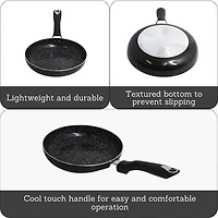 IMUSA Bistro-Cera Ceramic Speckled 8" Fry Pan with Cool Touch Handle