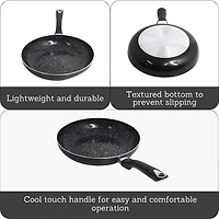 IMUSA Bistro-Cera Ceramic Speckled 10" Fry Pan with Cool Touch Handle