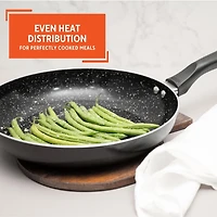 IMUSA Bistro-Cera Ceramic Speckled 10" Fry Pan with Cool Touch Handle