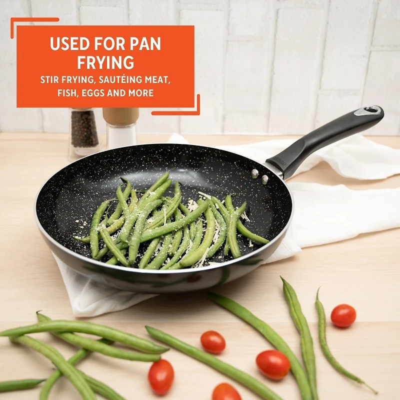 IMUSA Bistro-Cera Ceramic Speckled 10" Fry Pan with Cool Touch Handle