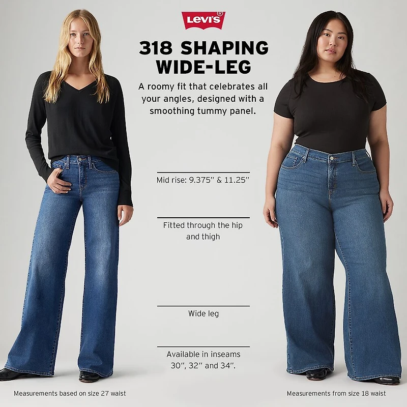 Levi's® Women’s Mid Rise 318 Shaping Wide Leg Jeans