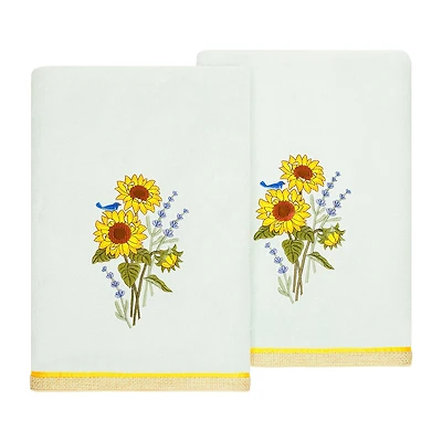 Linum Home Textiles Girasol 2-pc. Embellished Floral Bath Towel