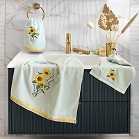 Linum Home Textiles Girasol 2-pc. Embellished Floral Bath Towel
