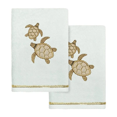 Linum Home Textiles Tortuga 2-pc. Embellished Hand Towel