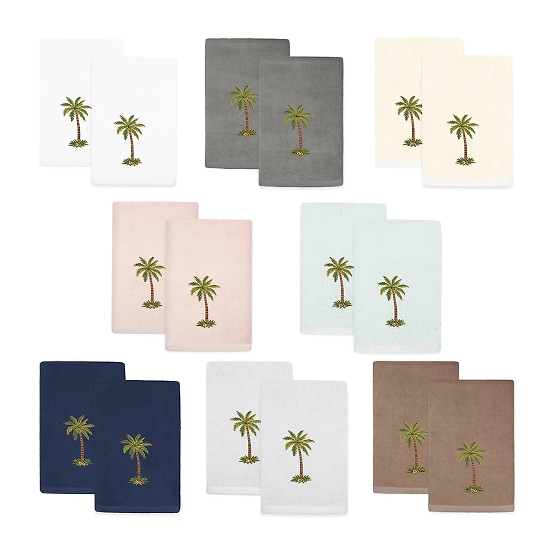 Linum Home Textiles Palmera 2-pc. Embellished Fingertip Towel