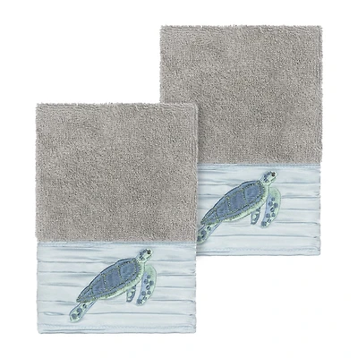 Linum Home Textiles Mia 2-pc. Embellished Washcloth