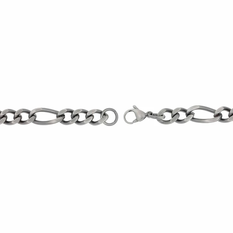 Mens Stainless Steel 8 1/2 Inch Figaro Chain Bracelet