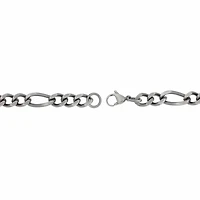 Mens Stainless Steel 8 1/2 Inch Figaro Chain Bracelet