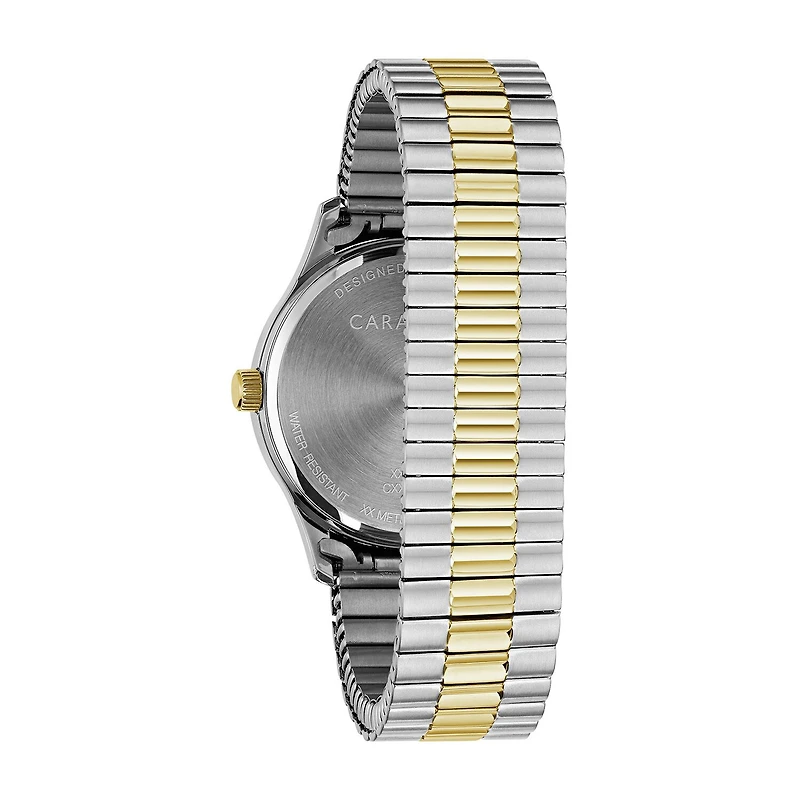 Caravelle Designed By Bulova Mens Two Tone Stainless Steel Bracelet Watch 45b147