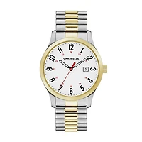 Caravelle Designed By Bulova Mens Two Tone Stainless Steel Bracelet Watch 45b147