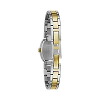 Caravelle Designed By Bulova Womens Crystal Accent Two Tone Stainless Steel Bracelet Watch 45l168