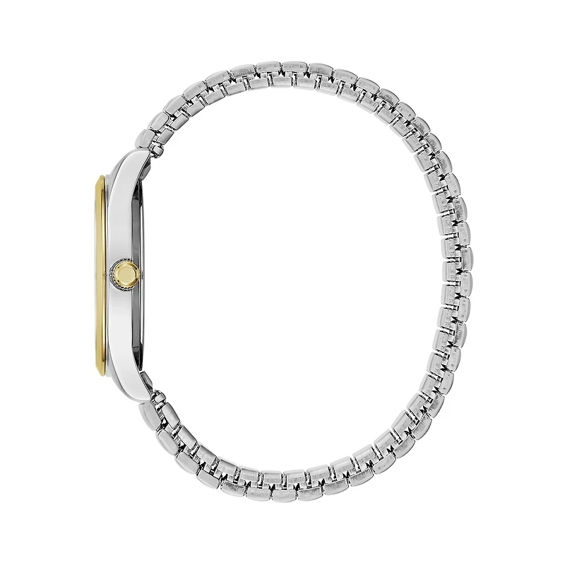 Caravelle Designed By Bulova Womens Two Tone Stainless Steel Bracelet Watch 45m111