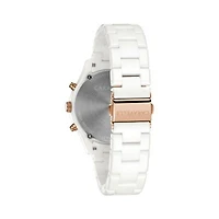 Caravelle Designed By Bulova Womens Chronograph White Bracelet Watch 45l174