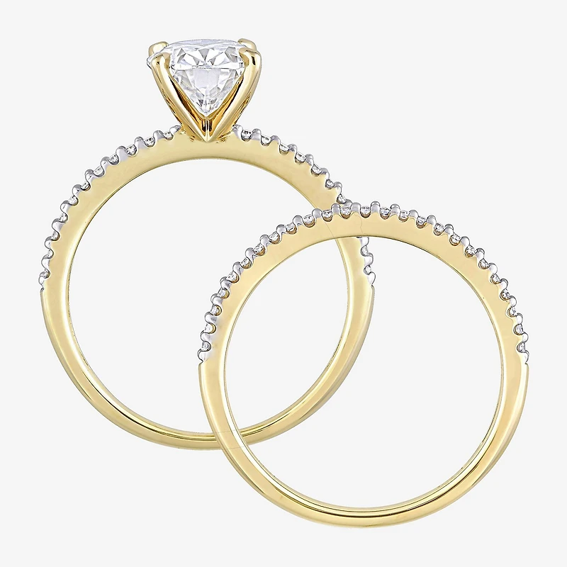 Womens 1/ CT. T.W. Lab Created White Moissanite 14K Gold Bridal Set