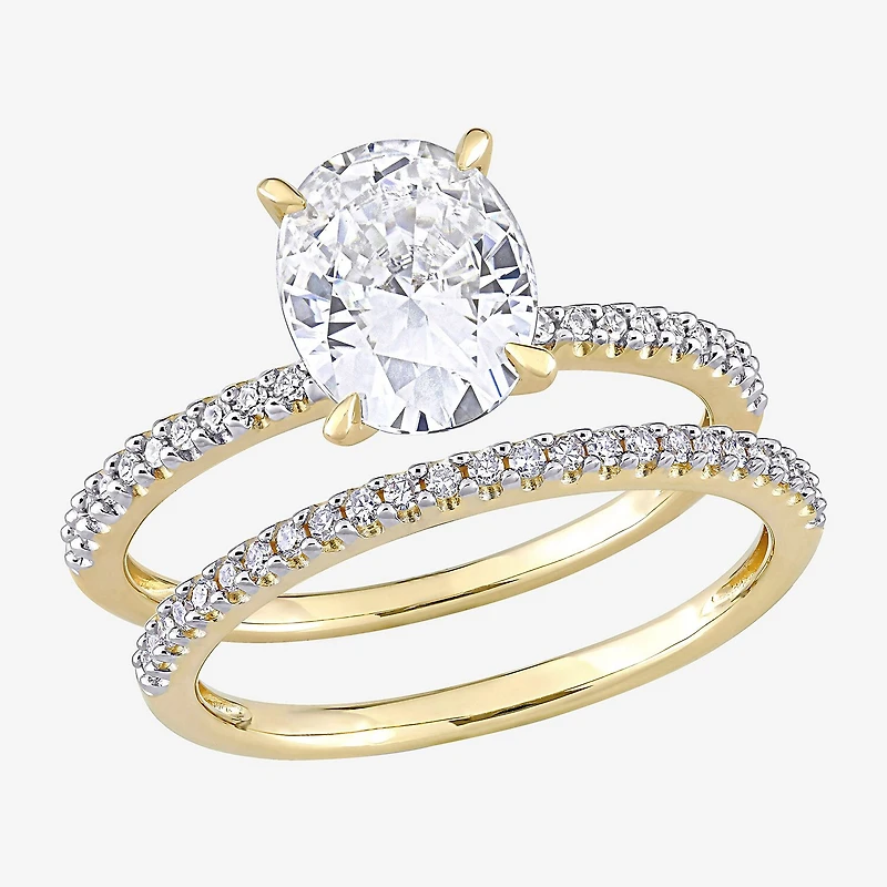 Womens 1/ CT. T.W. Lab Created White Moissanite 14K Gold Bridal Set