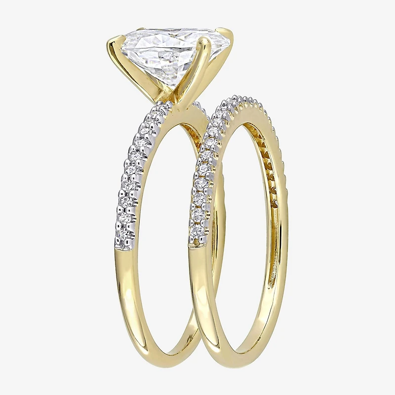 Womens 1/ CT. T.W. Lab Created White Moissanite 14K Gold Bridal Set
