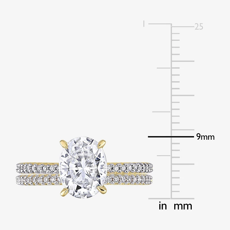Womens 1/ CT. T.W. Lab Created White Moissanite 14K Gold Bridal Set