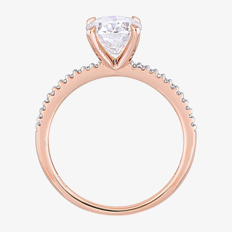 Womens 1/10 CT. T.W. Lab Created White Moissanite 14K Gold Engagement Ring