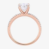 Womens 1/10 CT. T.W. Lab Created White Moissanite 14K Gold Engagement Ring
