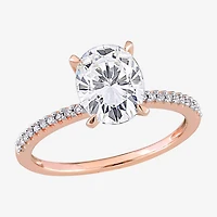 Womens 1/10 CT. T.W. Lab Created White Moissanite 14K Gold Engagement Ring