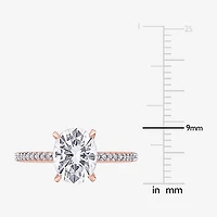 Womens 1/10 CT. T.W. Lab Created White Moissanite 14K Gold Engagement Ring
