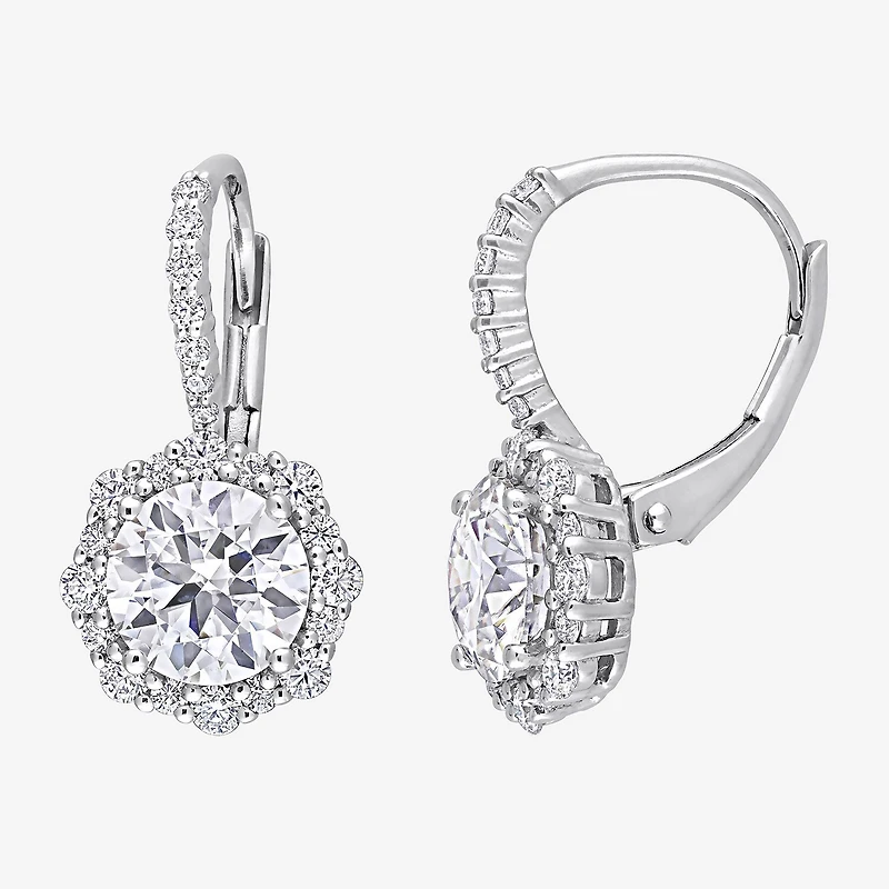 Womens 3 1/6 Ct. T.W. Lab Created White Moissanite Sterling Silver Drop Earrings