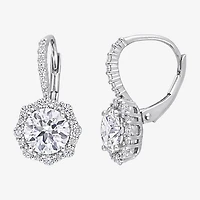 Womens 3 1/6 Ct. T.W. Lab Created White Moissanite Sterling Silver Drop Earrings
