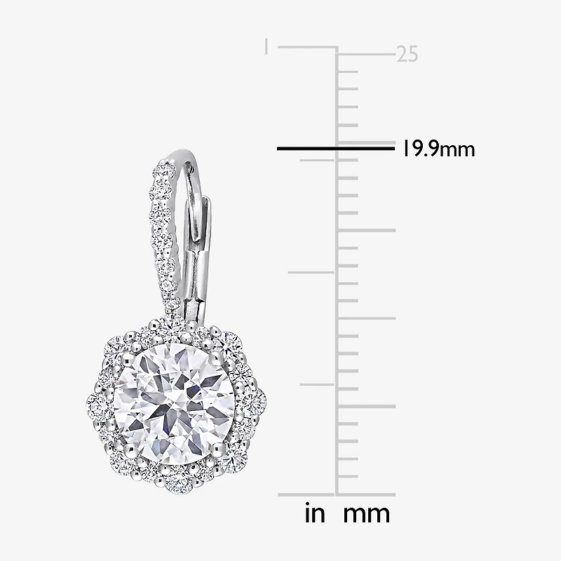 Womens 3 1/6 Ct. T.W. Lab Created White Moissanite Sterling Silver Drop Earrings