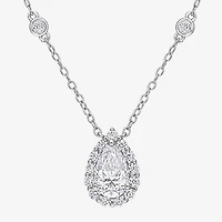 Womens 1 1/2 CT. T.W. Lab Created White Moissanite Sterling Silver 18 Inch Pendant Necklace