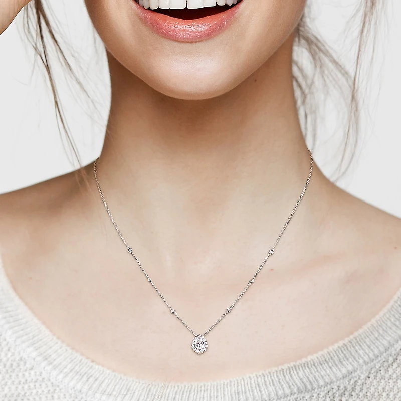 Womens 1 1/2 CT. T.W. Lab Created White Moissanite Sterling Silver 18 Inch Pendant Necklace