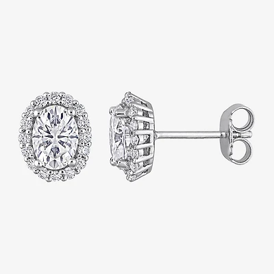 2 1/3 CT. T.W. Lab Created White Moissanite Sterling Silver 9.8mm Stud Earrings