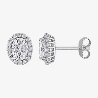 2 1/3 CT. T.W. Lab Created White Moissanite Sterling Silver 9.8mm Stud Earrings