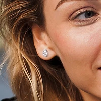 2 1/3 CT. T.W. Lab Created White Moissanite Sterling Silver 9.8mm Stud Earrings