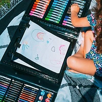 Art 101 Budding Artist Pop-Up Easel 150 Piece Doodle and Color Art Set