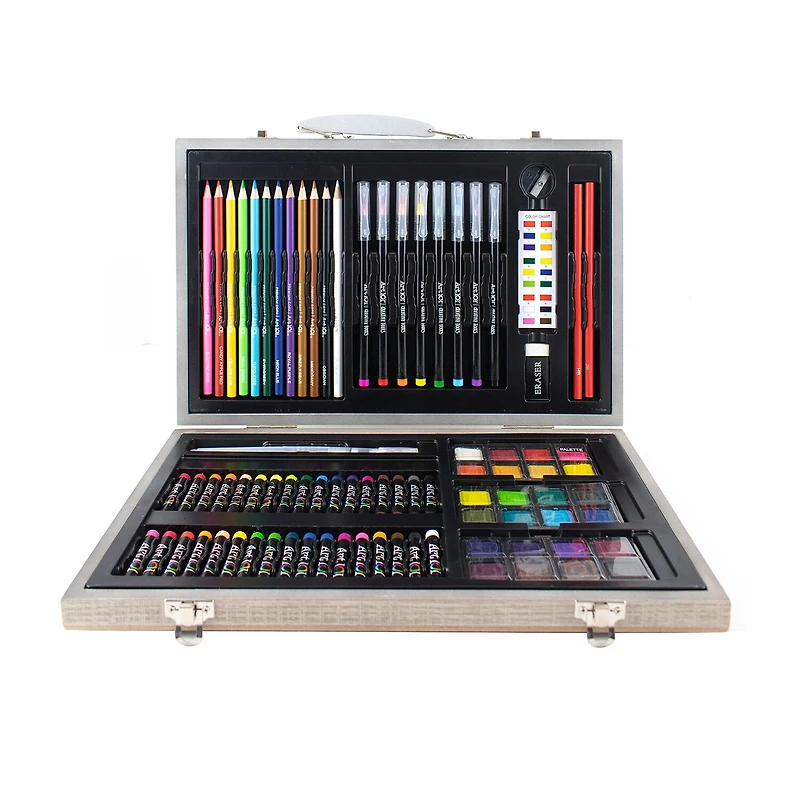 Art 101 Watercolor, Draw, and Sketch 88 Piece Art Set in a Wood Carrying Case