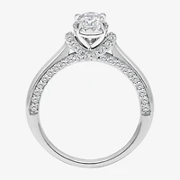 (I / I1) Womens 1 CT. T.W. Lab Grown White Diamond 10K or 14K Gold Oval Solitaire Engagement Ring