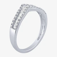 Chevron 1/4 CT.T.W. Natural Diamond 10K Gold Wedding Band