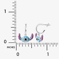 Disney Collection Girls Sterling Silver 16.1mm Lilo & Stitch Hoop Earrings