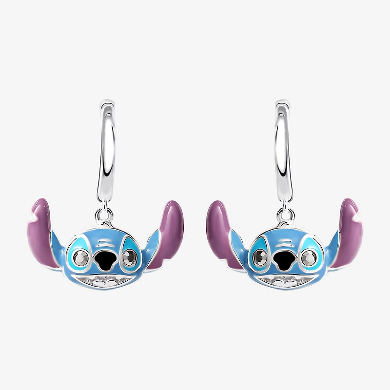 Disney Collection Girls Sterling Silver 16.1mm Lilo & Stitch Hoop Earrings