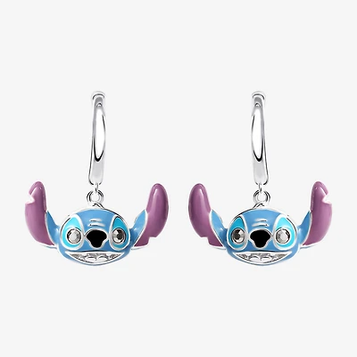 Disney Collection Girls Sterling Silver 16.1mm Lilo & Stitch Hoop Earrings