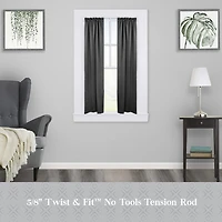 Kenney Easy Install Collection™ Fast Fit™ No Tools Nicholas 2-Pack 5/8 IN Tension Curtain Rod